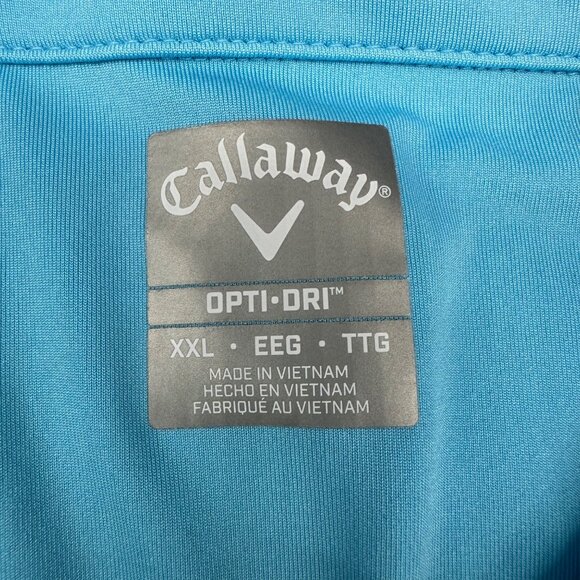 Callaway Golf Polo Shirt Mens Opti Dri XXL Margarita Blue Orange Slice Kitschy - Picture 7 of 10